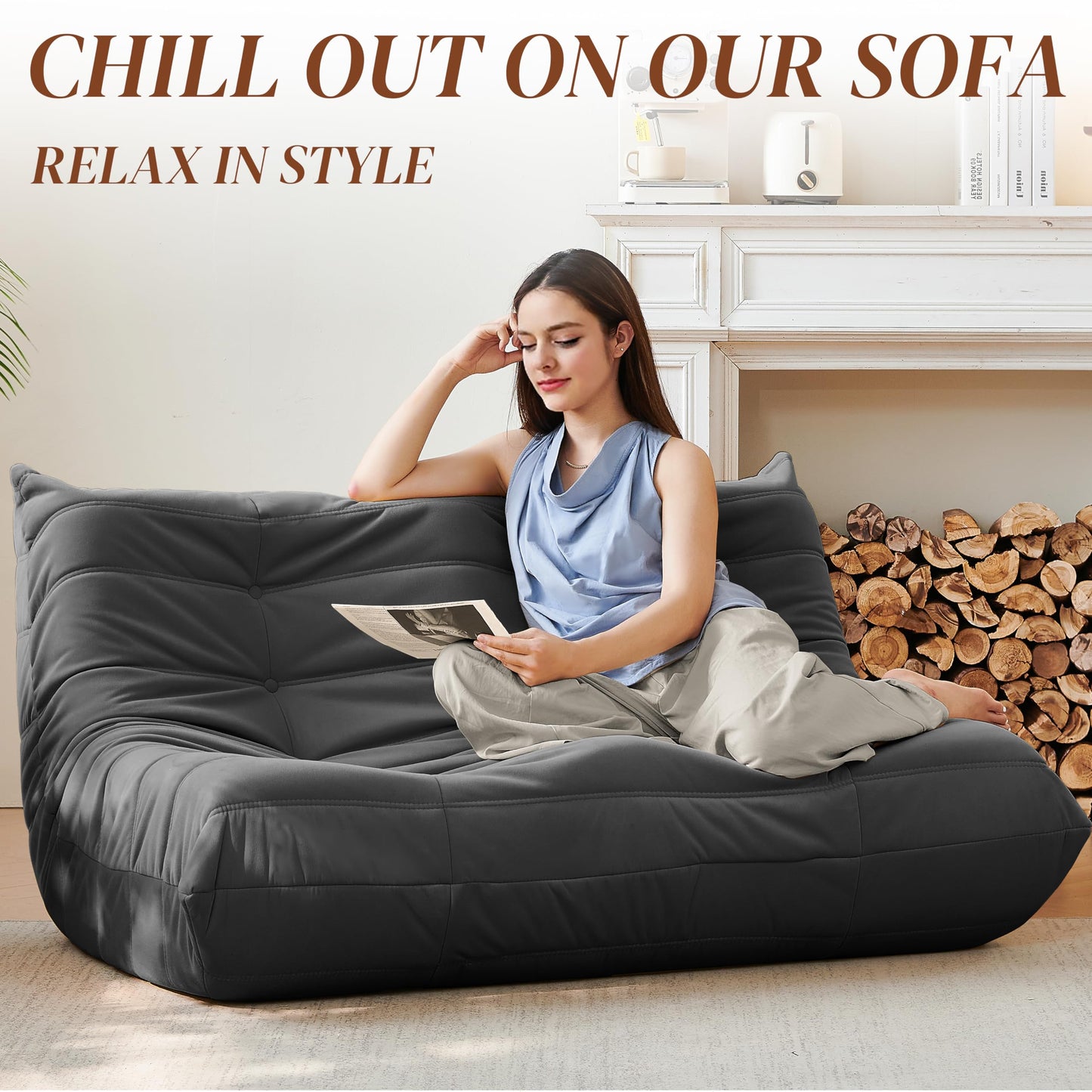 Dark Gray Bean Bag Chair
