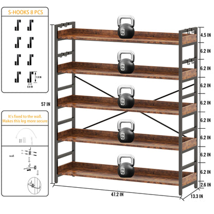 HCHQHS 6-Tier Bookcase