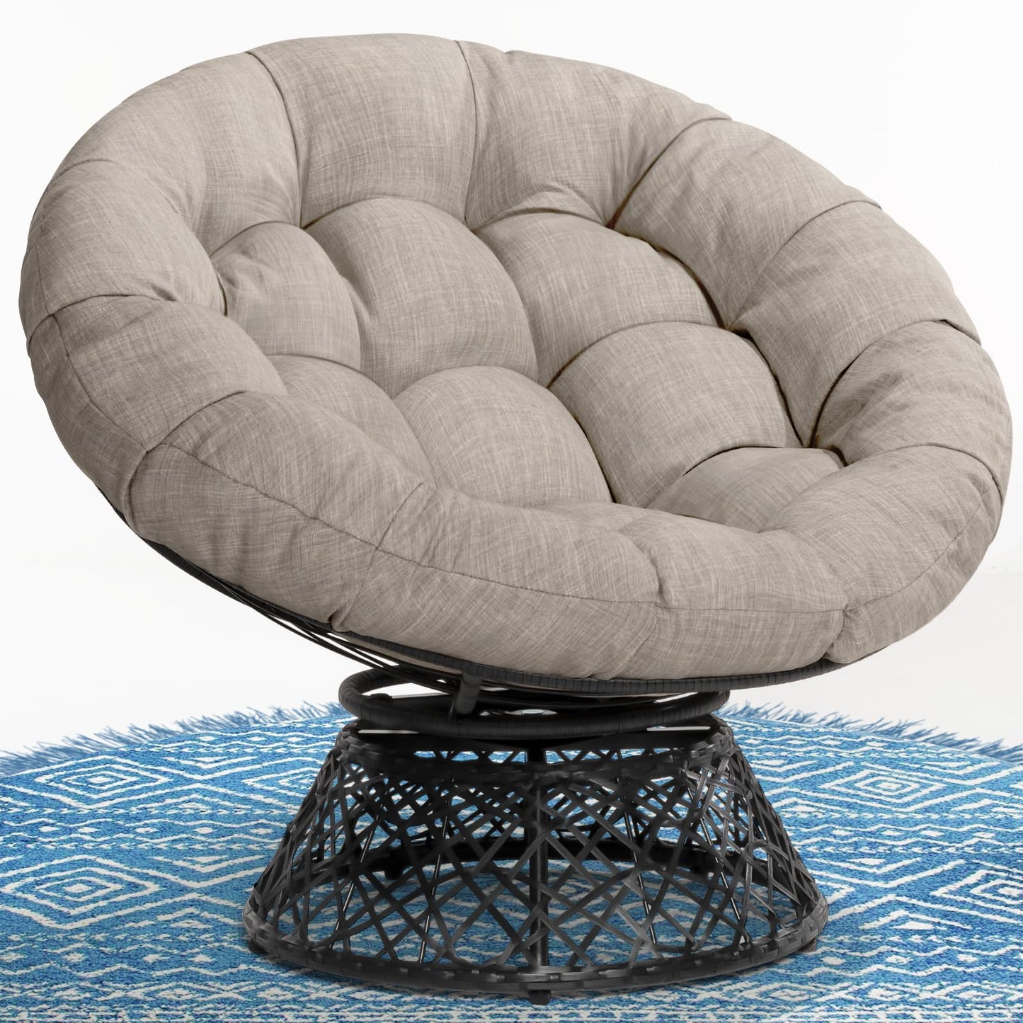 Bme 40" Papasan Swivel Chair