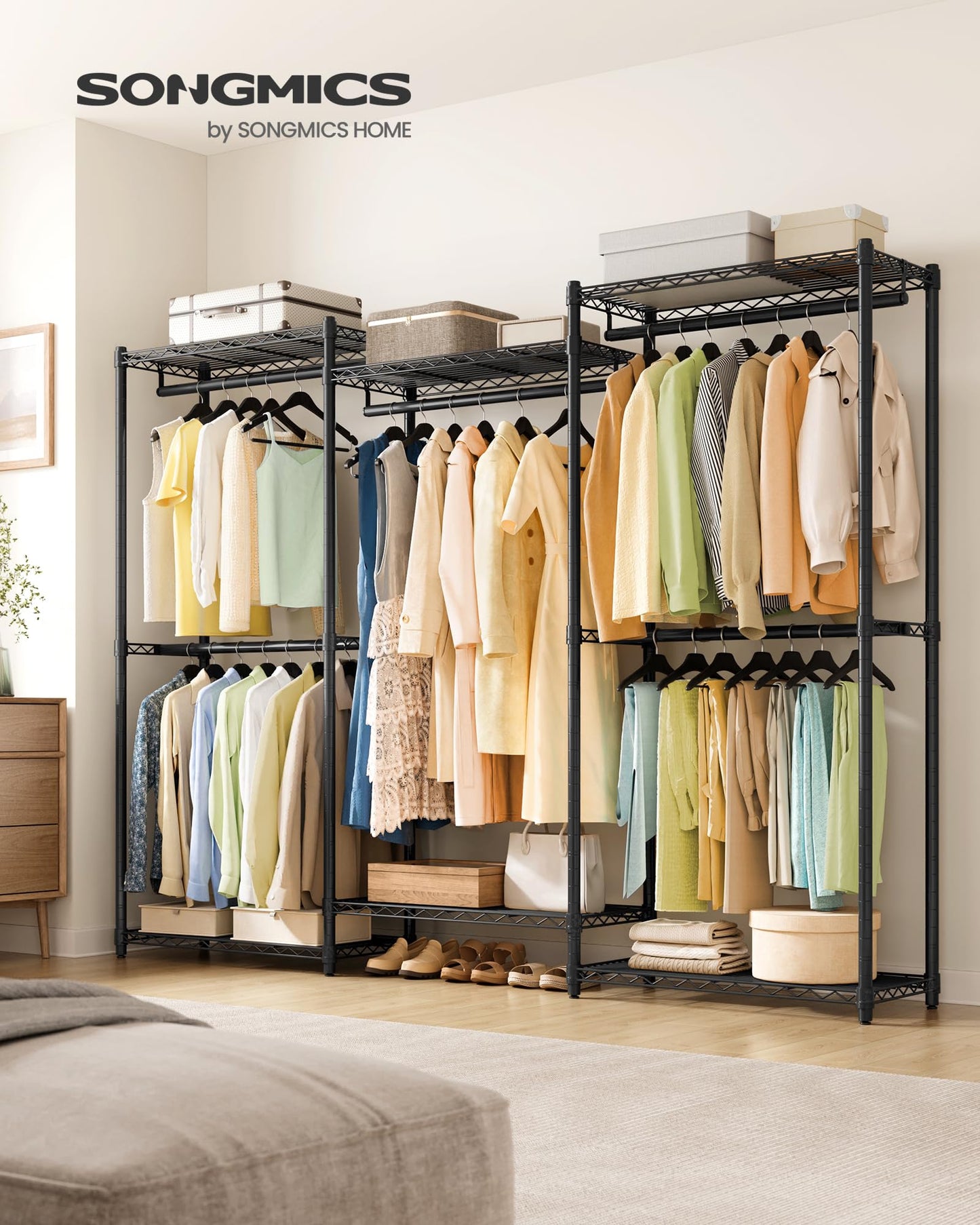 SONGMICS Heavy-Duty Portable Clothes Rack