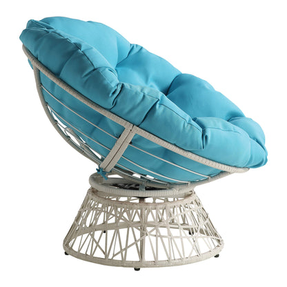 OSP Swivel Papasan Chair White