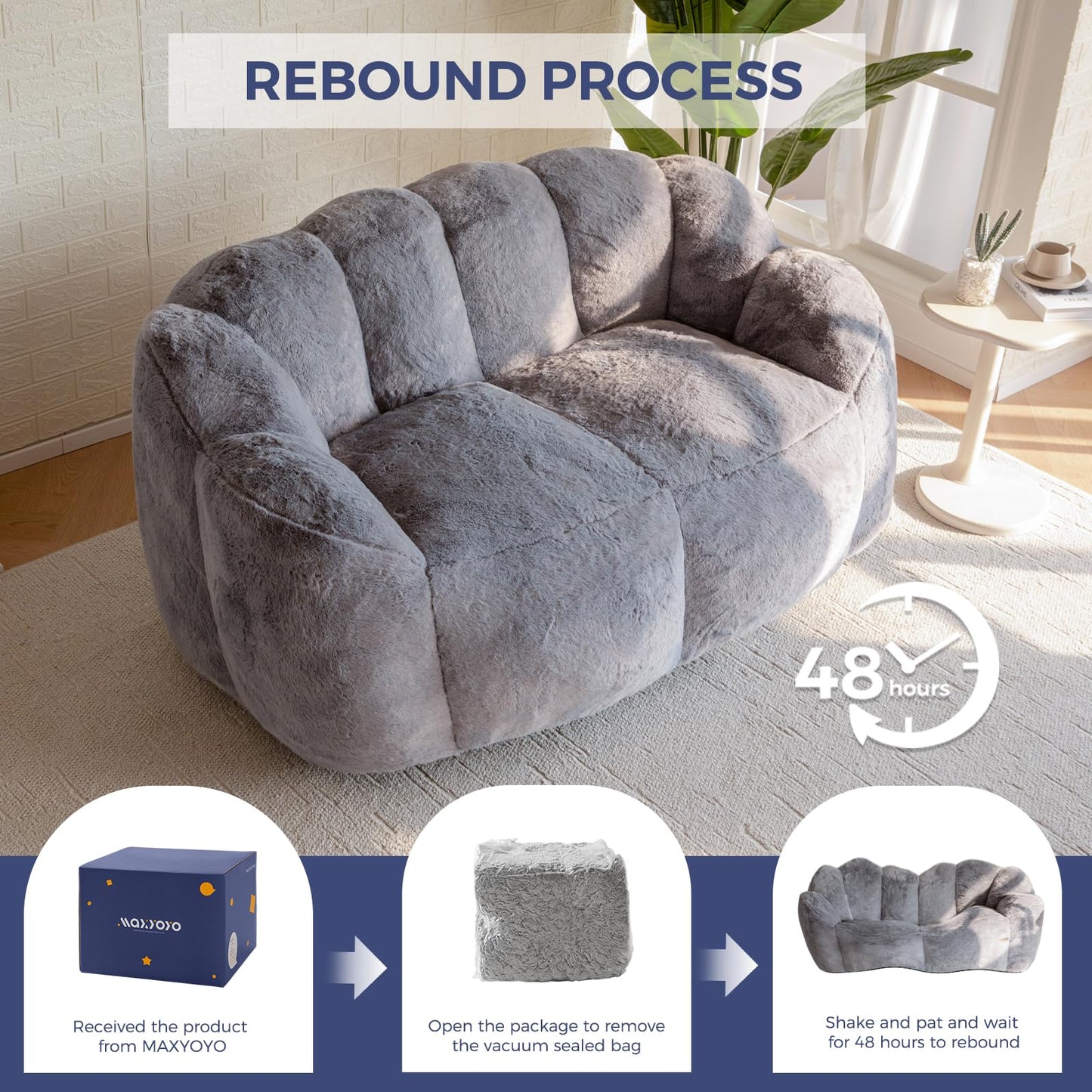 MAXYOYO Floral Bean Bag Chair – Beige