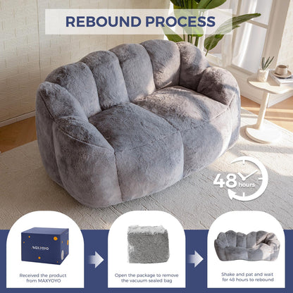 MAXYOYO Floral Bean Bag Chair – Beige