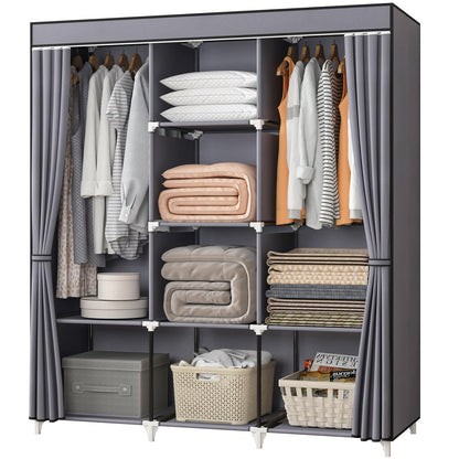 Portable 51" Closet with Rods & Shelves