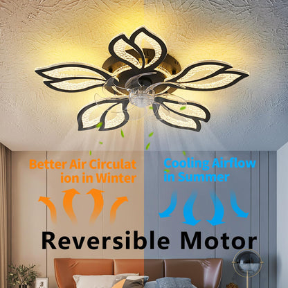 32" Black Ceiling Fan with Light