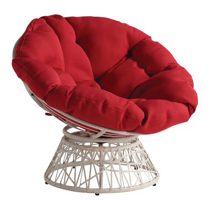 OSP Swivel Papasan Chair White