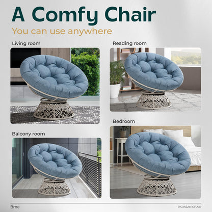 Bme 40" Papasan Swivel Chair