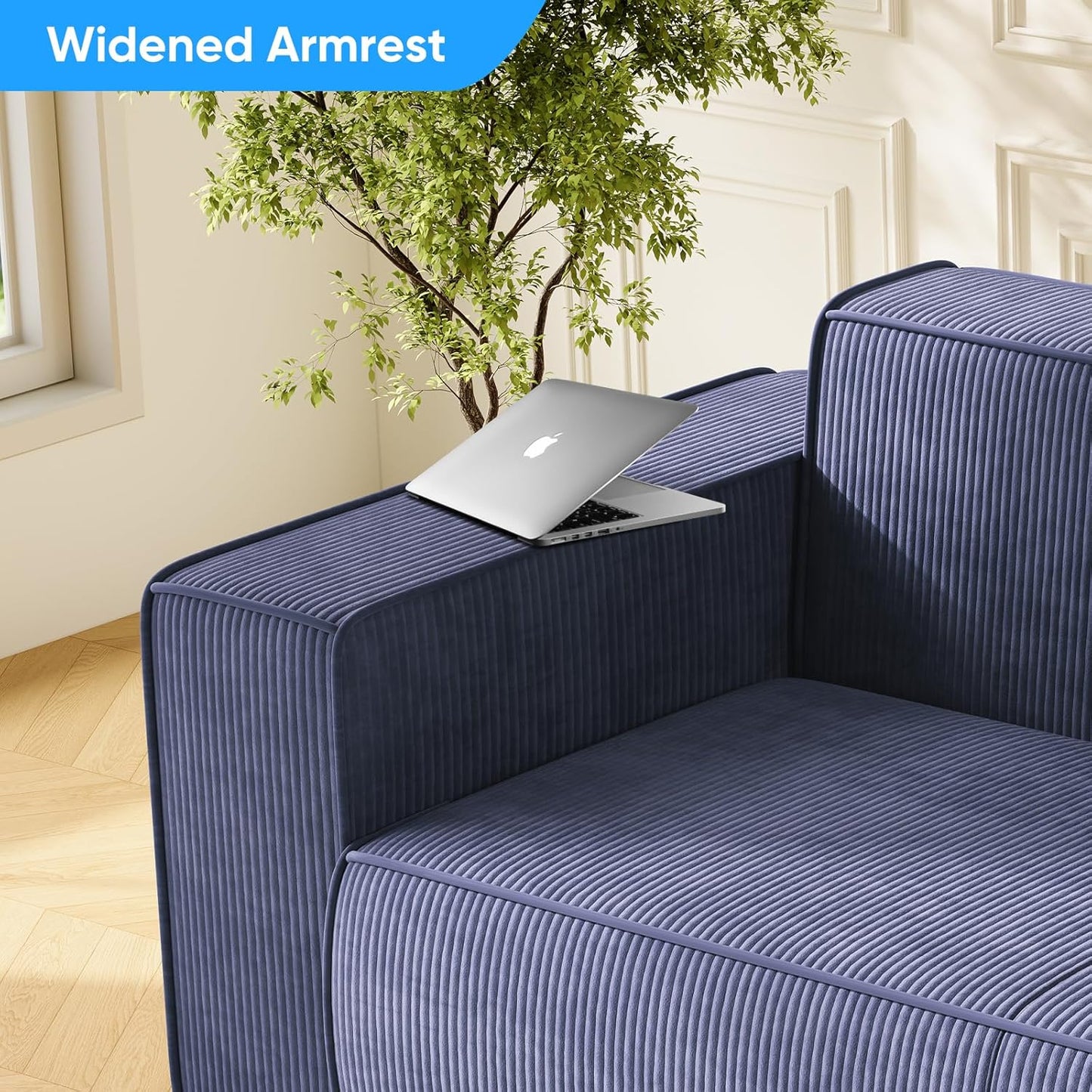 Mjkone 76" 3-Seater Brown Sofa