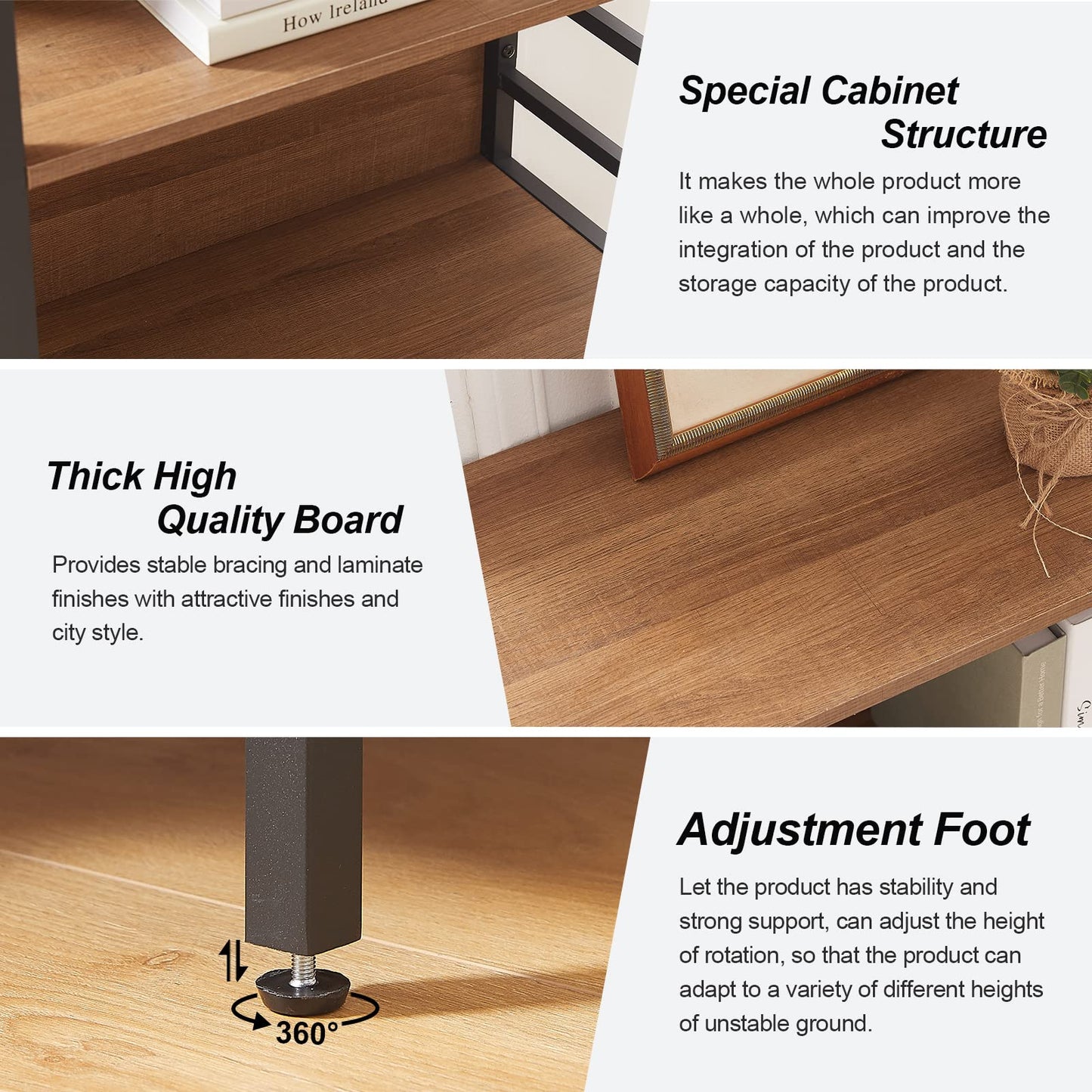 HOMISSUE 7-Tier Rustic Bookshelf