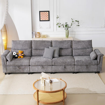 132" U-Shaped Sofa, 6-Seater Beige