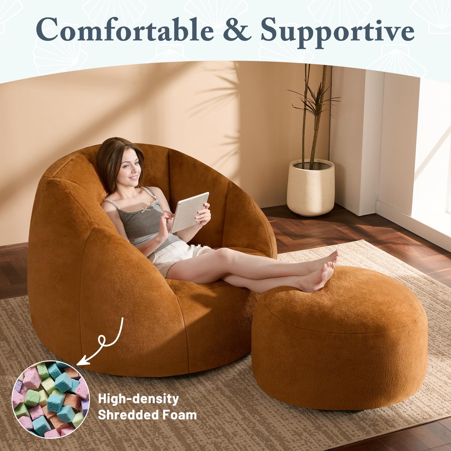 Giant Bean Bag Chair – Beige