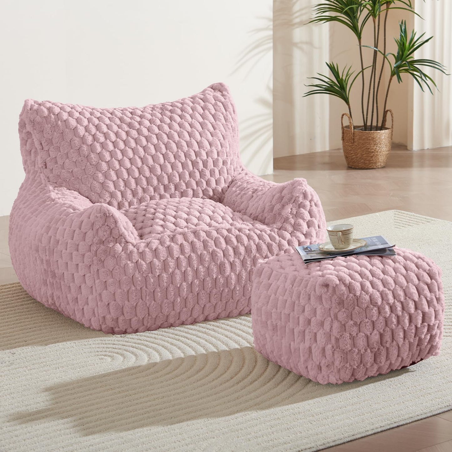 Giant Bean Bag Sofa with Ottoman