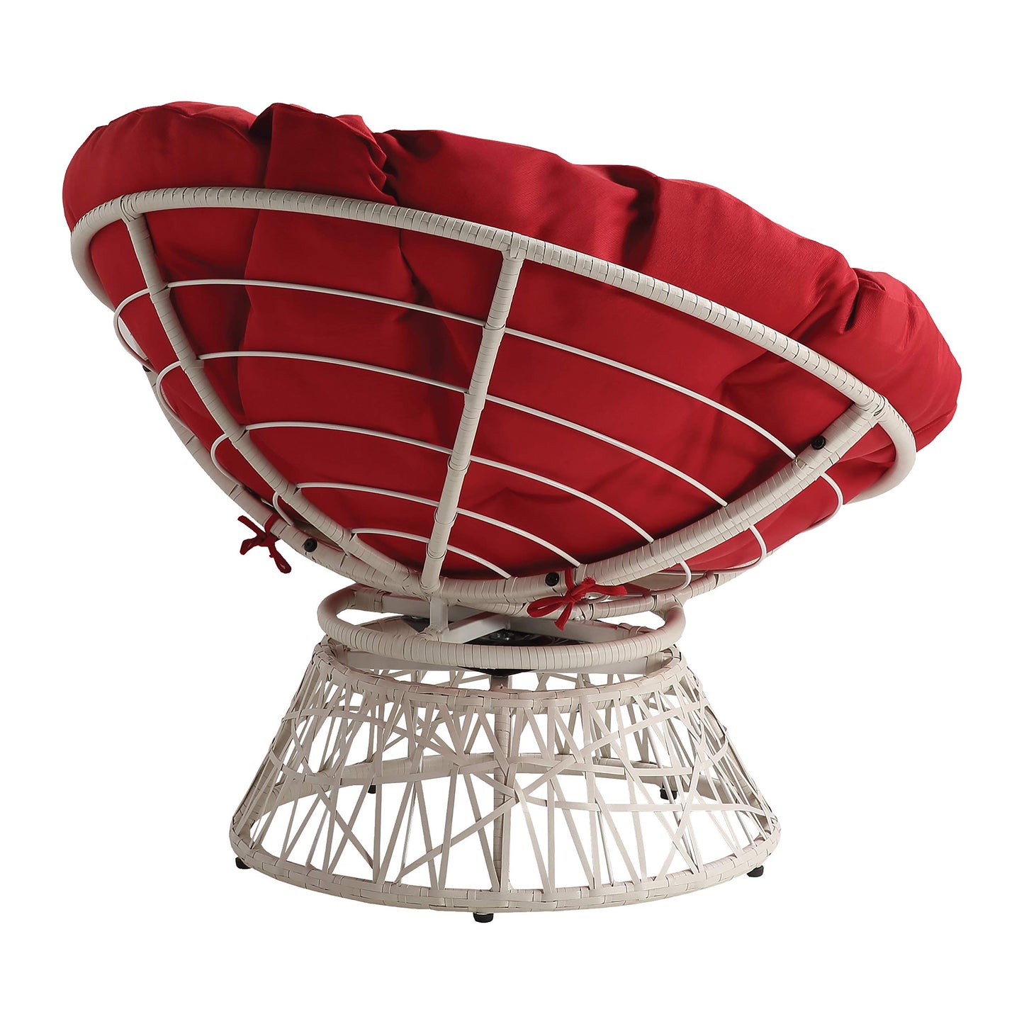OSP Swivel Papasan Chair White