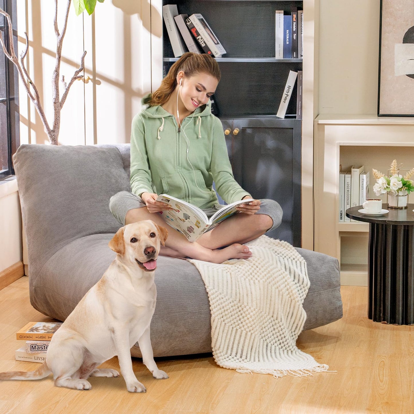 Bean Bag Chair for Adults (Grey)