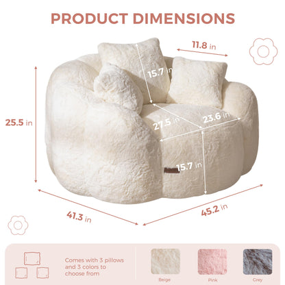MAXYOYO Floral Bean Bag Chair – Beige