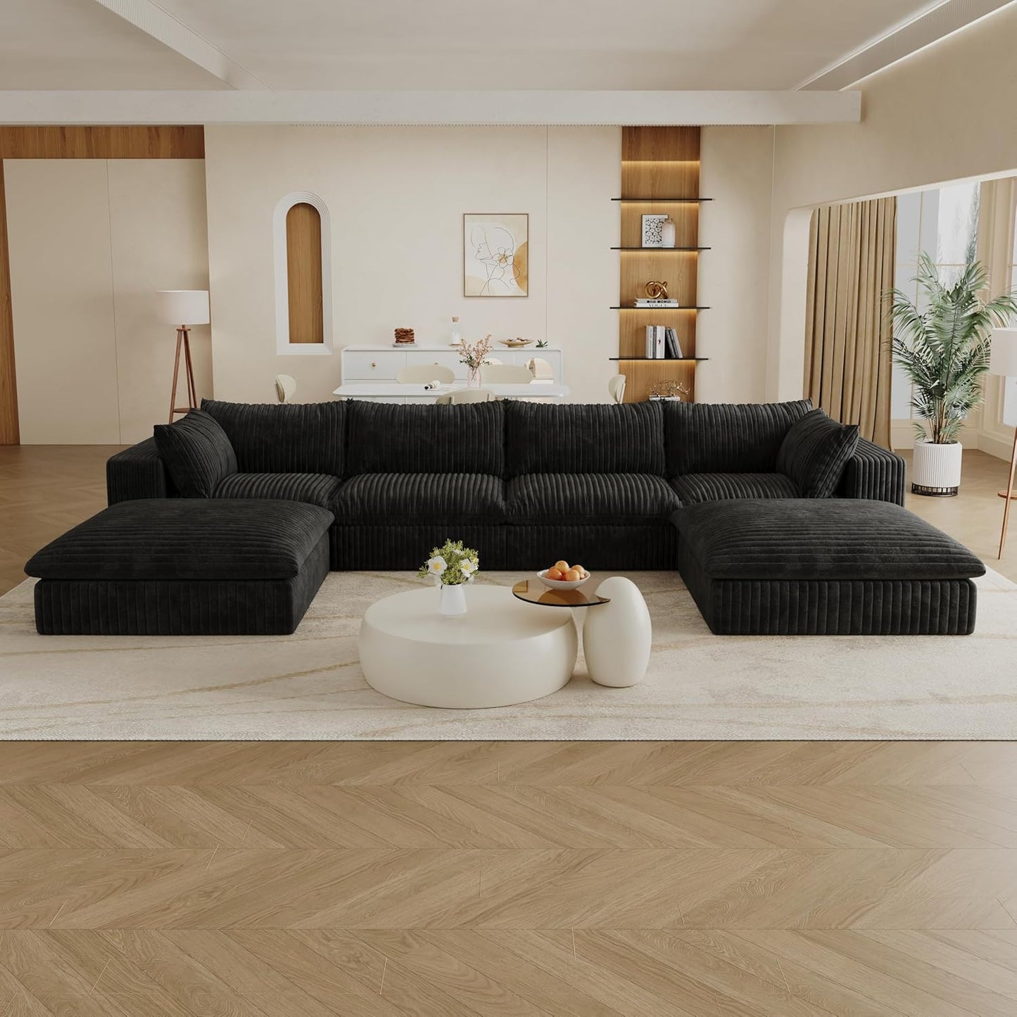 118" Modular Sofa – Black