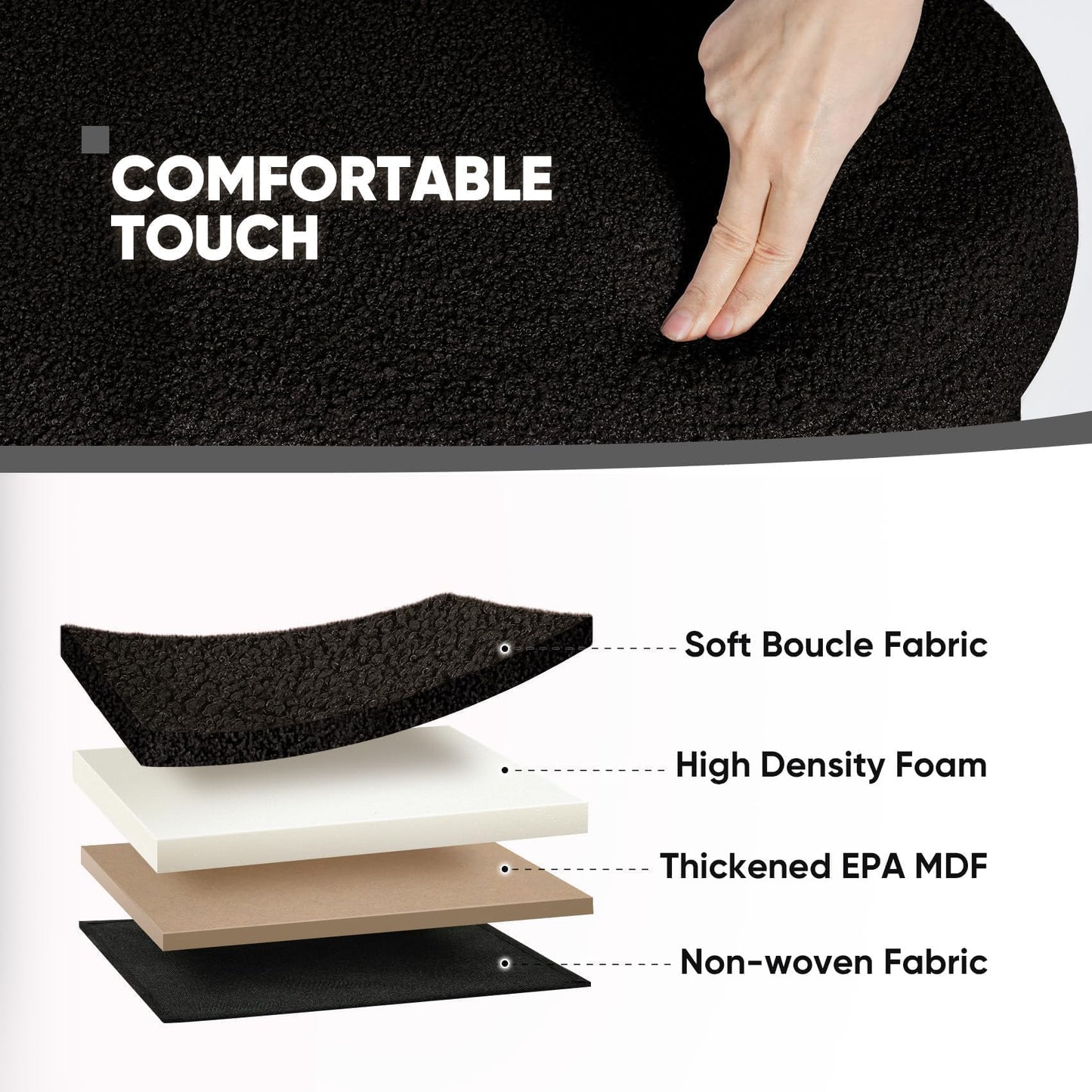 FSOBEIIALEO 43.3" Sherpa Storage Ottoman Bench