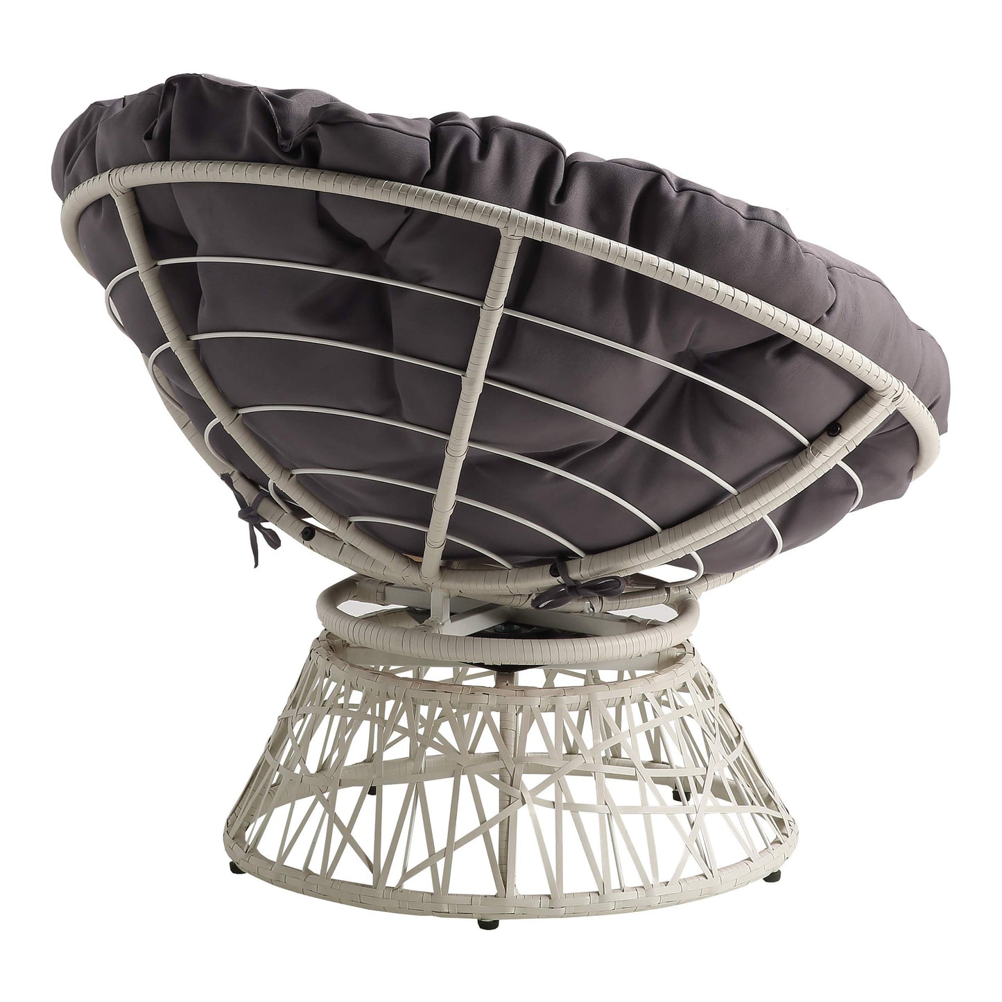 OSP Swivel Papasan Chair White