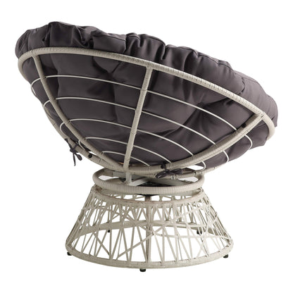 OSP Swivel Papasan Chair White