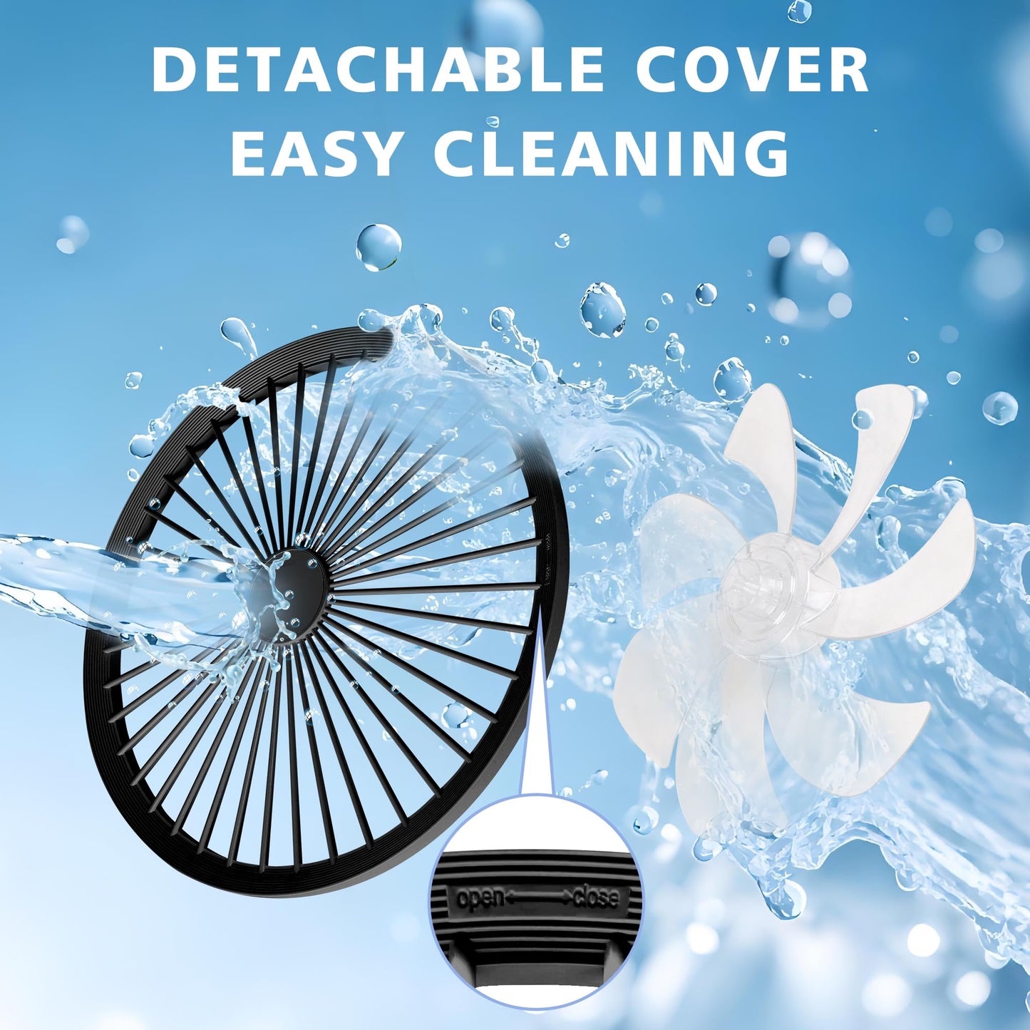 24" Bladeless LED Ceiling Fan – Black