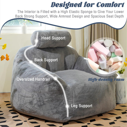 Large Bean Bag Chair with Pillow