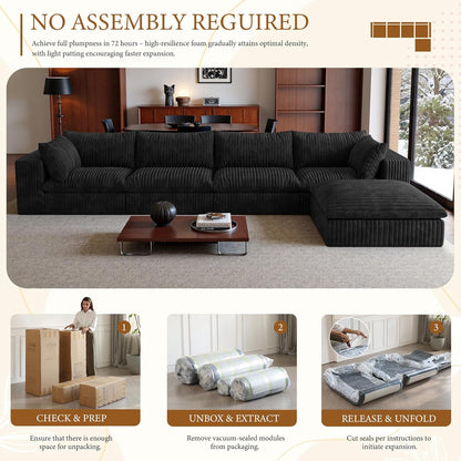 118" Modular Sofa – Black