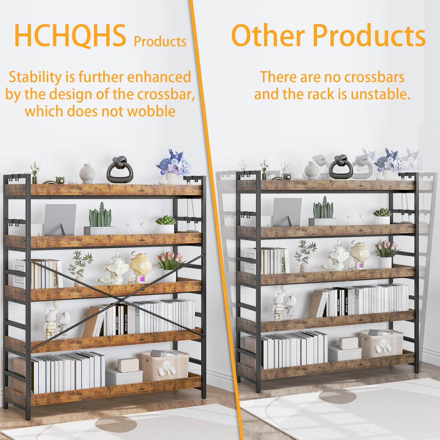 HCHQHS 6-Tier Bookcase