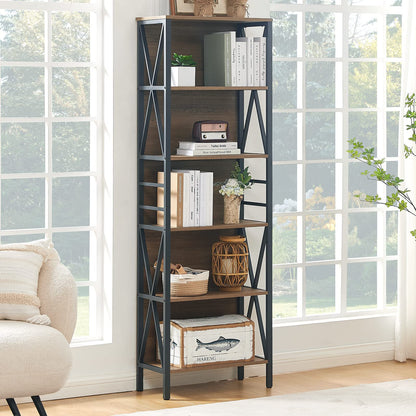 HOMISSUE 7-Tier Rustic Bookshelf