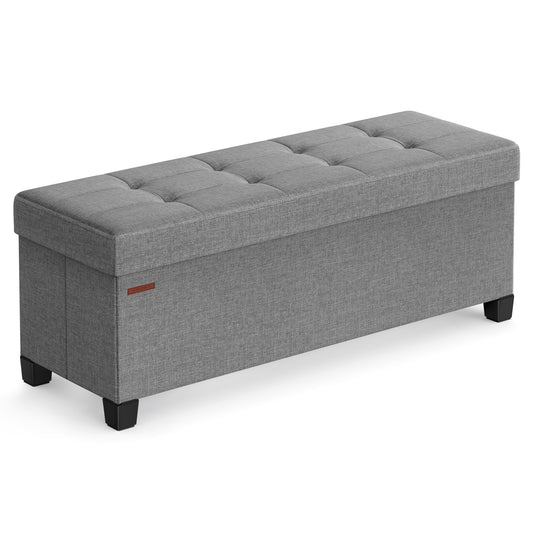 SONGMICS Foldable Storage Ottoman Bench, 15"x43"x15.7"