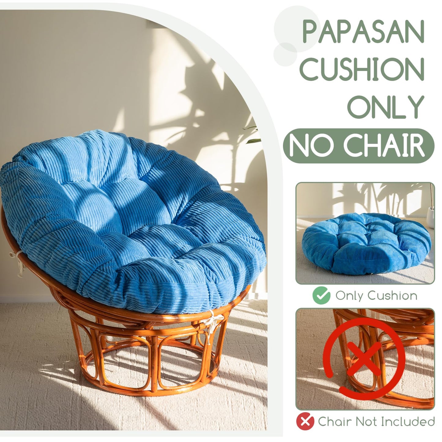 Papasan Chair Cushion 48" Green