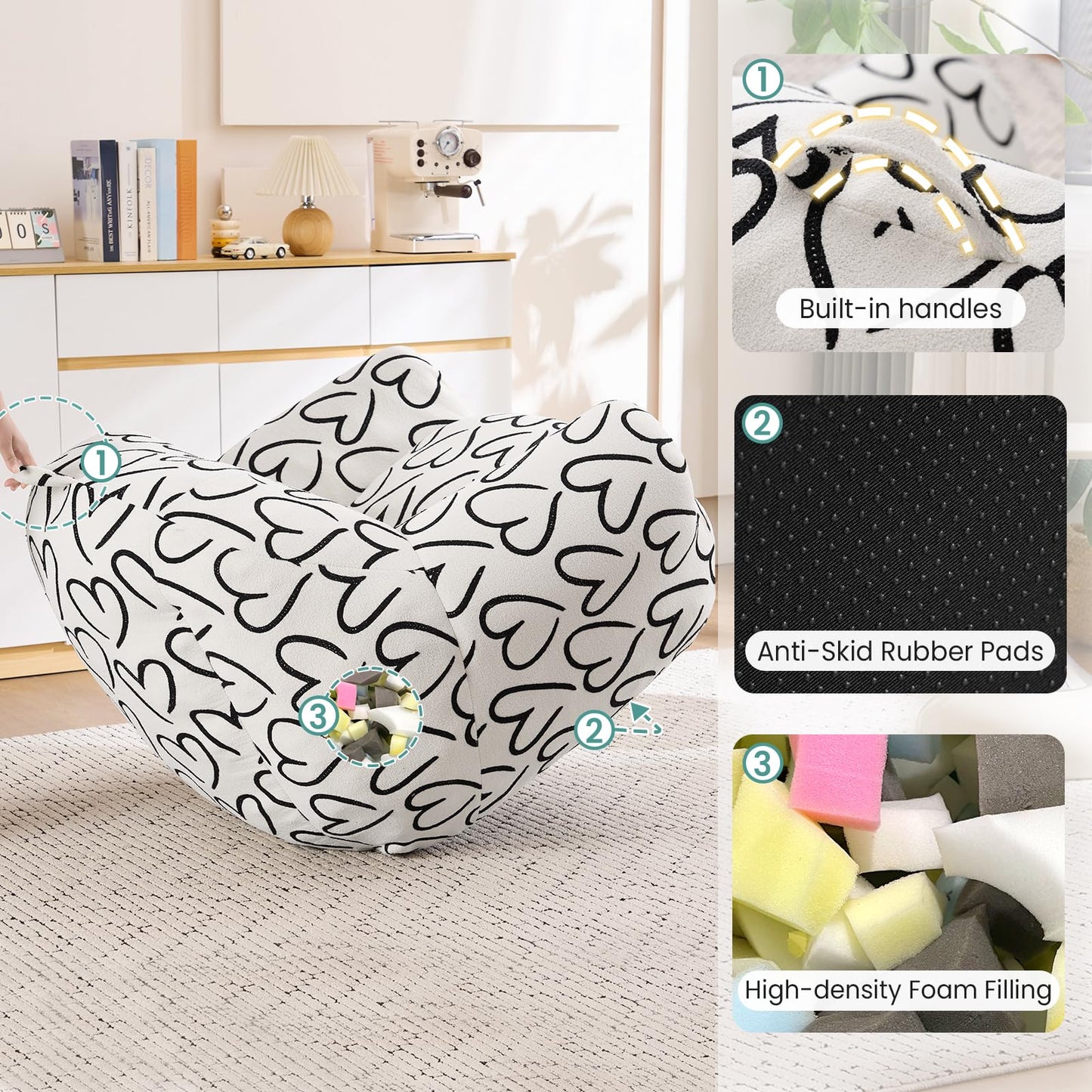 DAICO Bean Bag Chair White