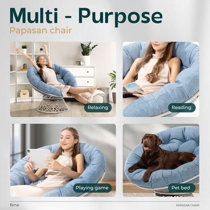 Bme 40" Papasan Swivel Chair