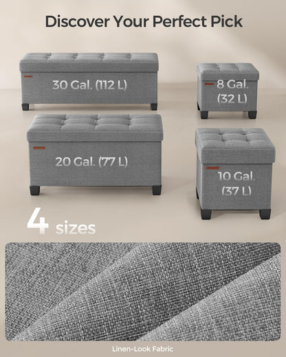 SONGMICS Foldable Storage Ottoman Bench, 15"x43"x15.7"
