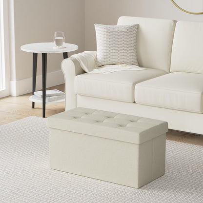 SONGMICS MAZIE 43" Folding Storage Ottoman Bench