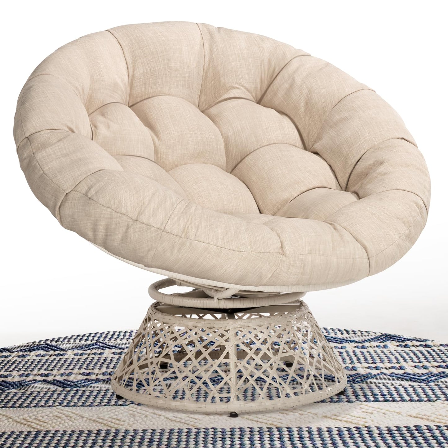 Bme 40" Papasan Swivel Chair