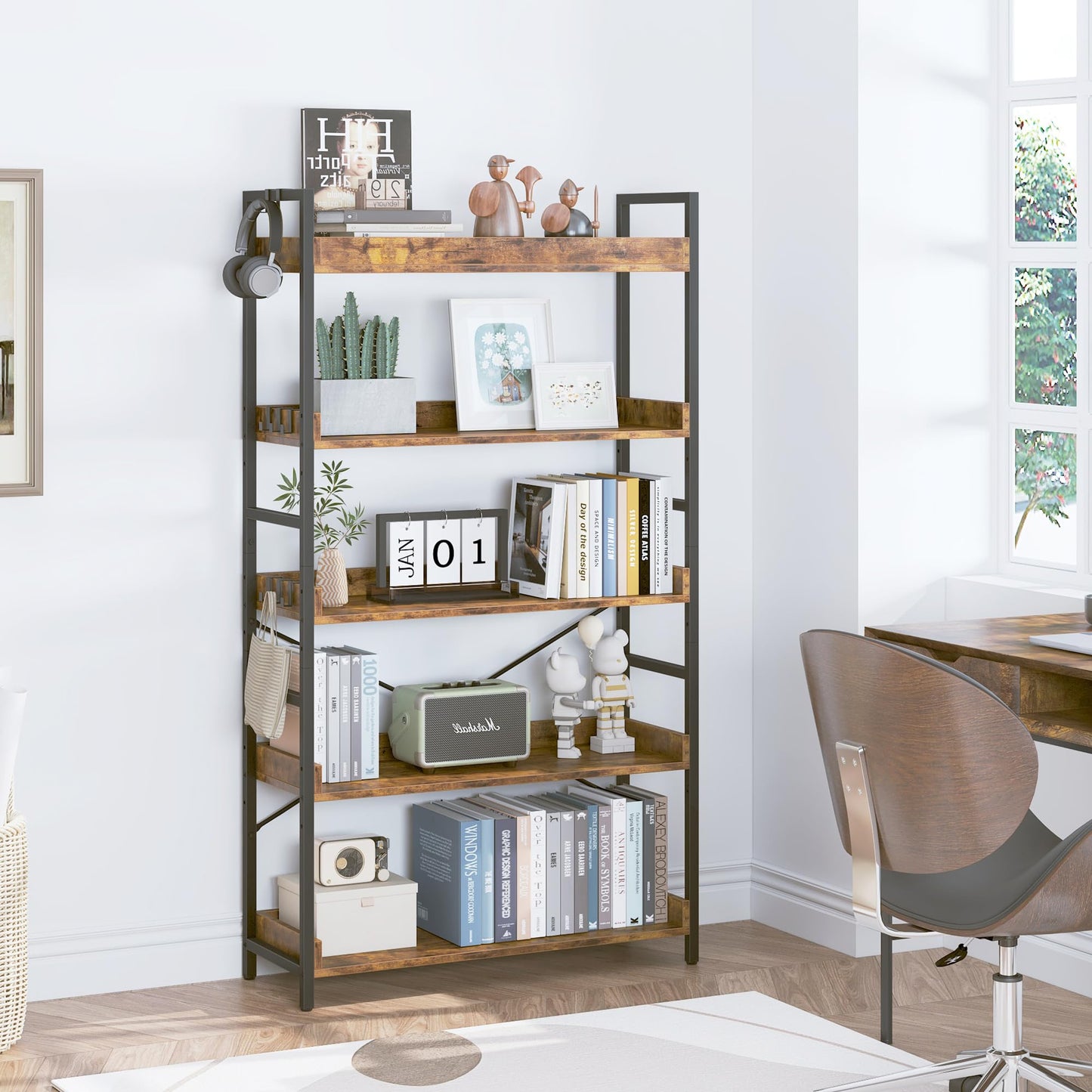 HCHQHS 6-Tier Bookcase
