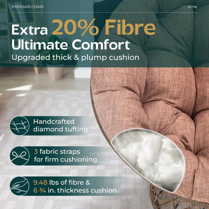 Bme 40" Papasan Swivel Chair