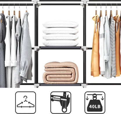 Portable 51" Closet with Rods & Shelves
