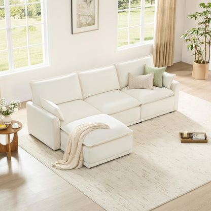 CHITA 6-Seater U Sofa – Cream
