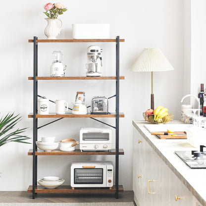HCHQHS 4-Tier Industrial Bookshelf