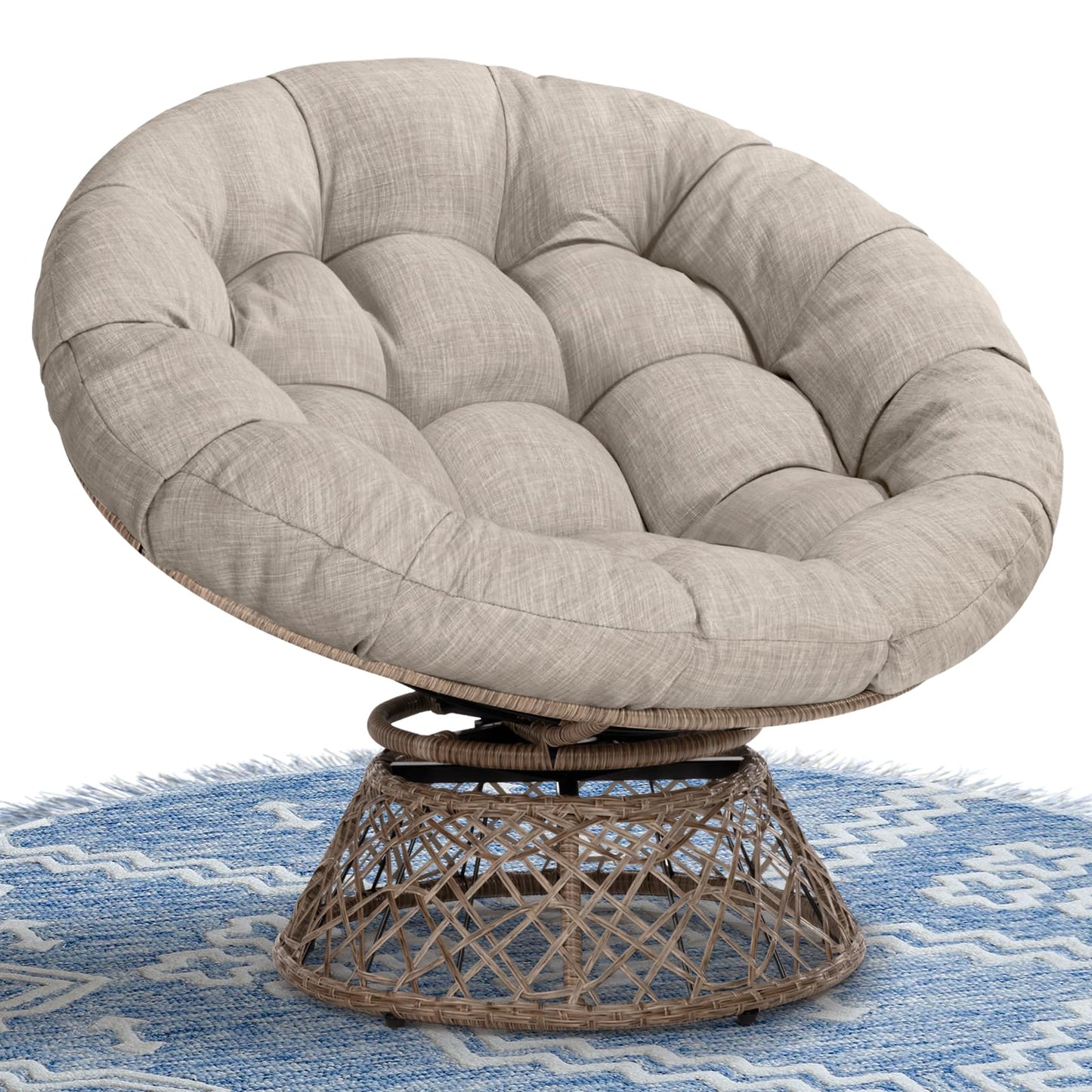 Bme 40" Papasan Swivel Chair