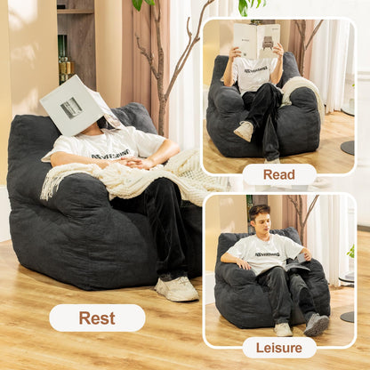 Grey Large Bean Bag Chair