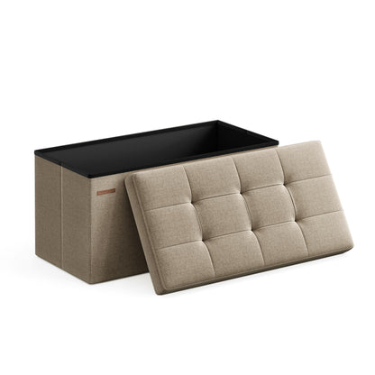 SONGMICS MAZIE 43" Folding Storage Ottoman Bench