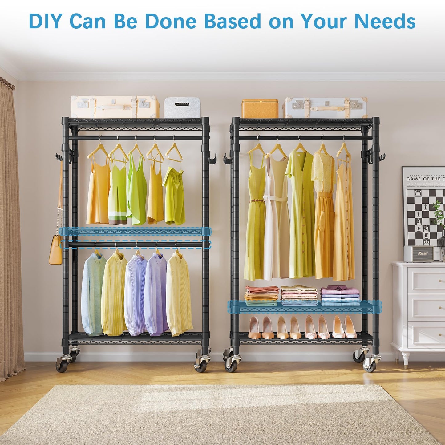 VIPEK R2 Rolling Clothes Rack with Wheels