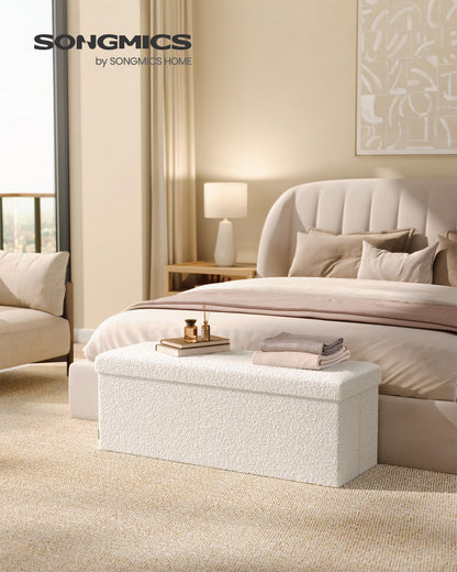 SONGMICS Storage Ottoman Bench, 15"x30"x15"
