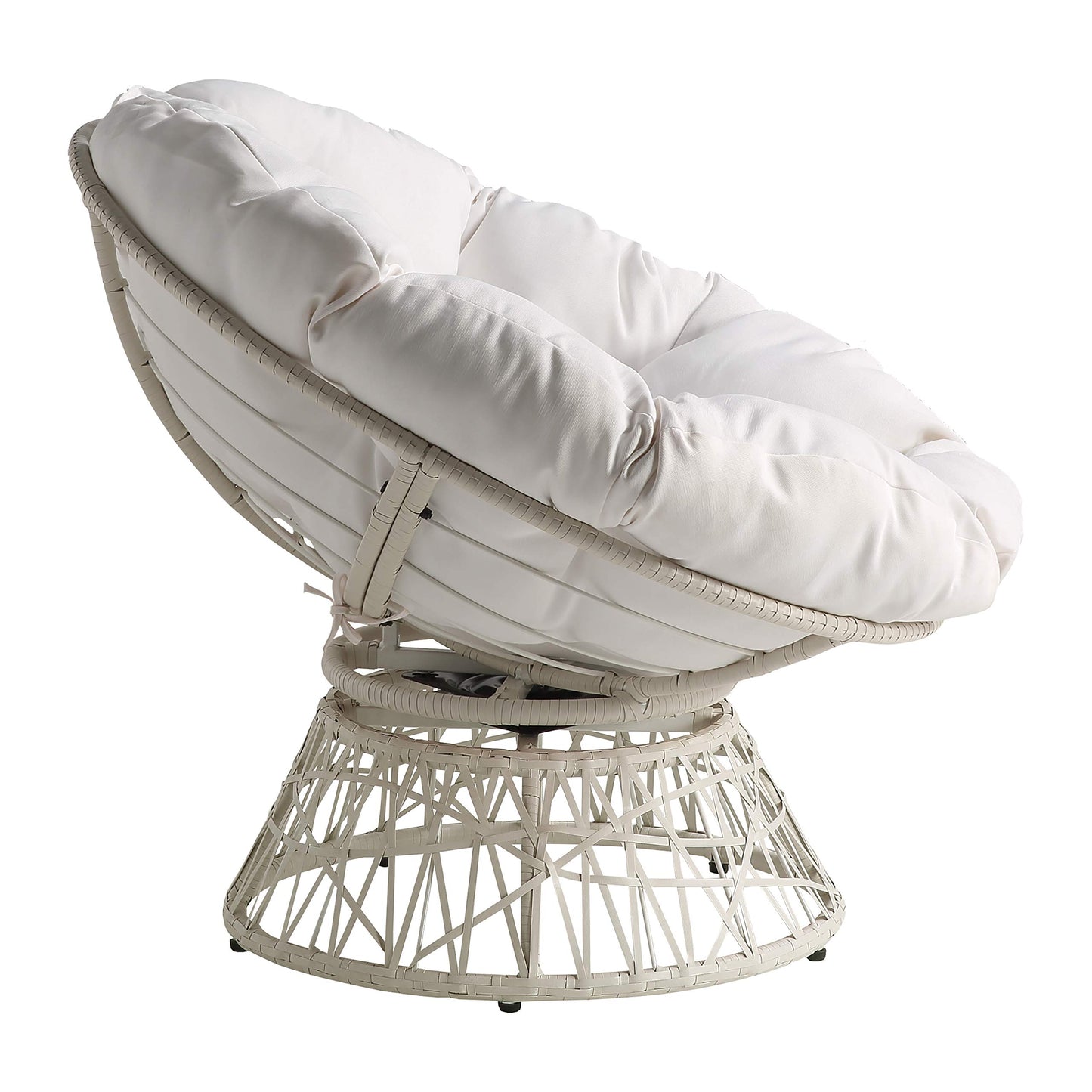 OSP Swivel Papasan Chair White