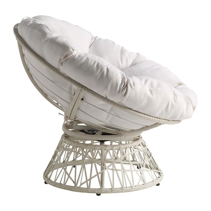 OSP Swivel Papasan Chair White