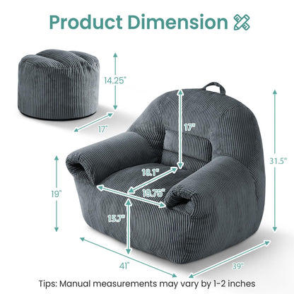 DAICO Bean Bag Chair White