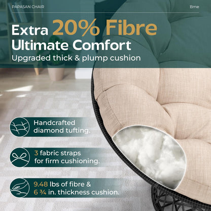 Bme 40" Papasan Swivel Chair