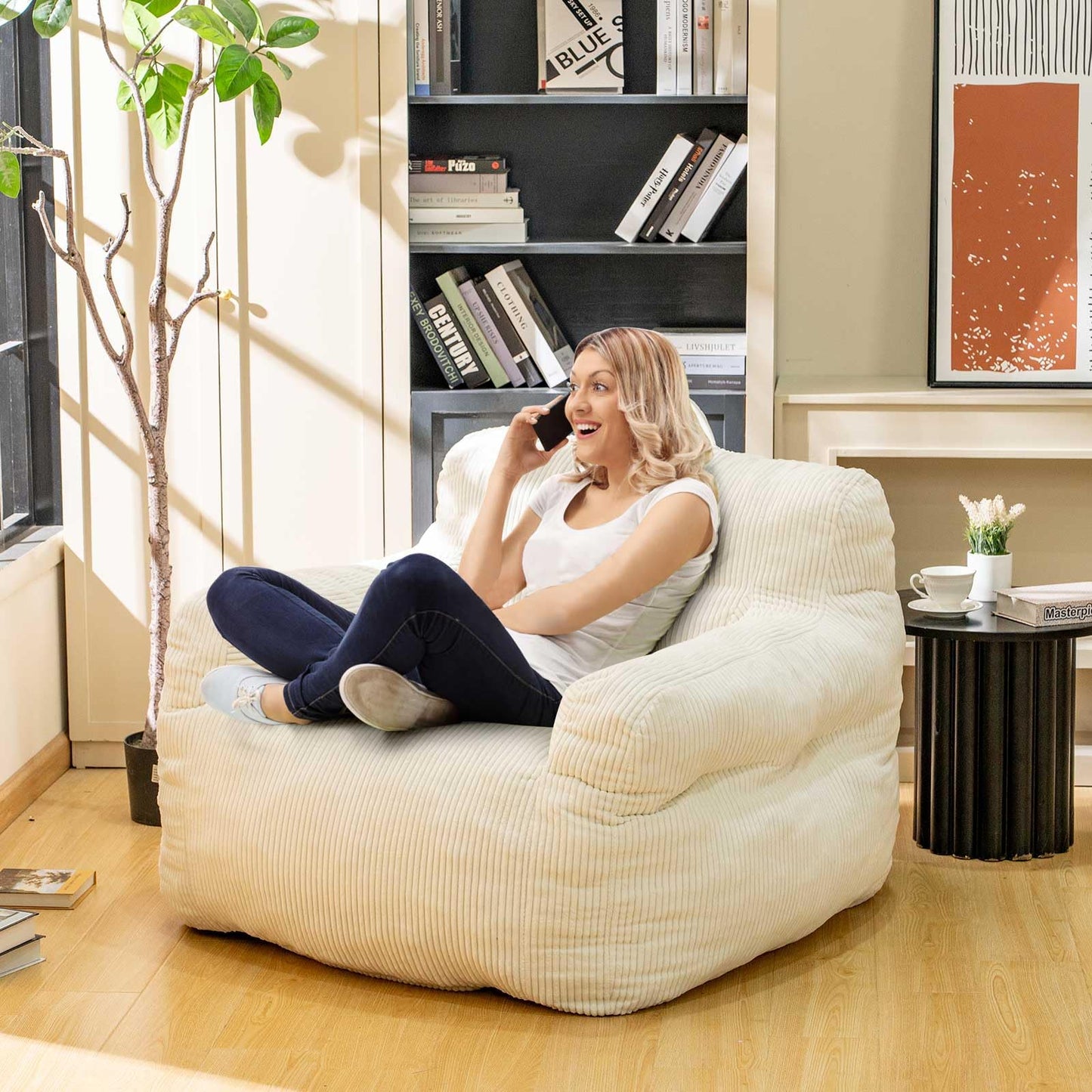Grey Large Bean Bag Chair